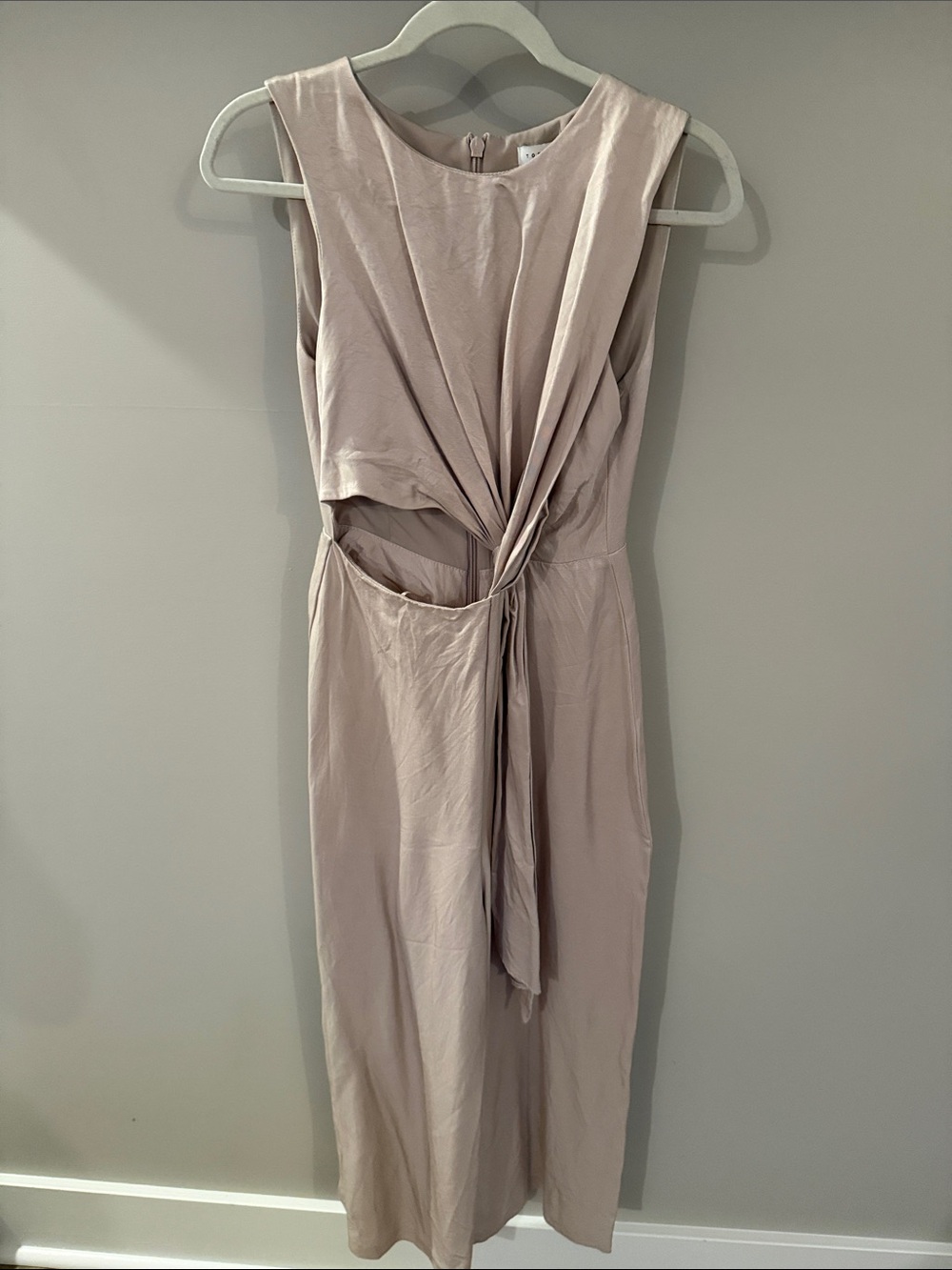 Topshop Blush Twist-Front Midi Dress